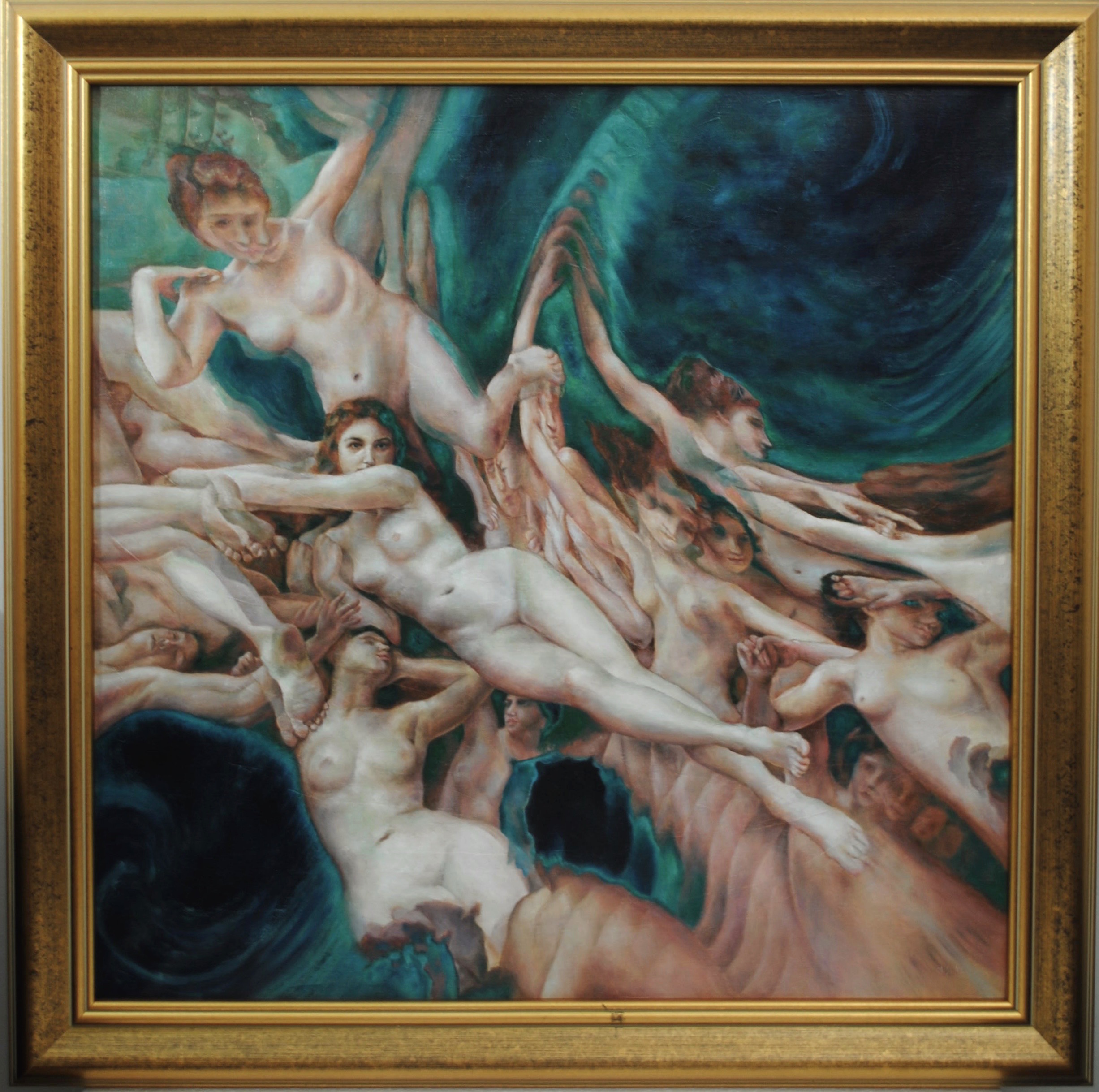 Wave (after Bouguereau), 2018, oil on linen 80 x 80 cm.